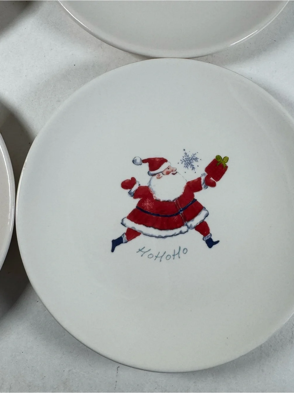 Pier 1 Imports Earthenware Dessert Plate Set Christmas 6
